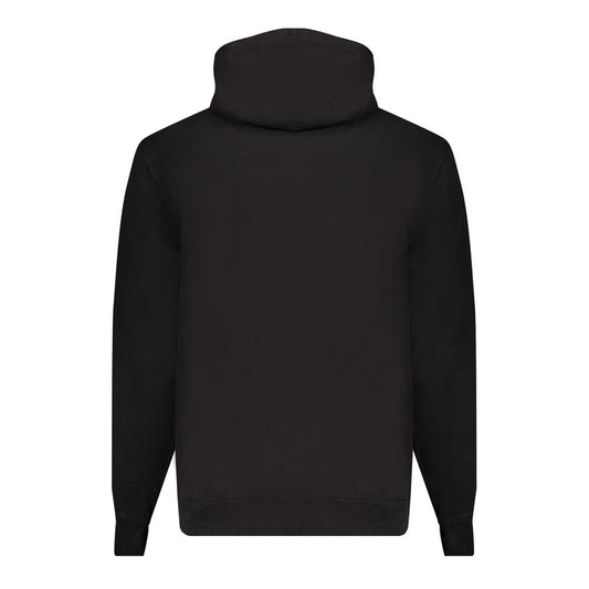 Black Cotton Men's Hooded Sweater