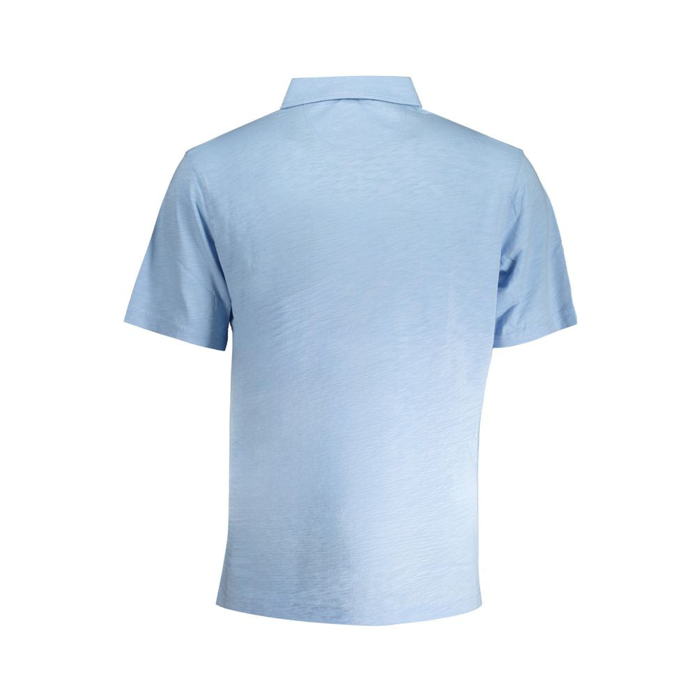 Light Blue Cotton Men Polo Shirt