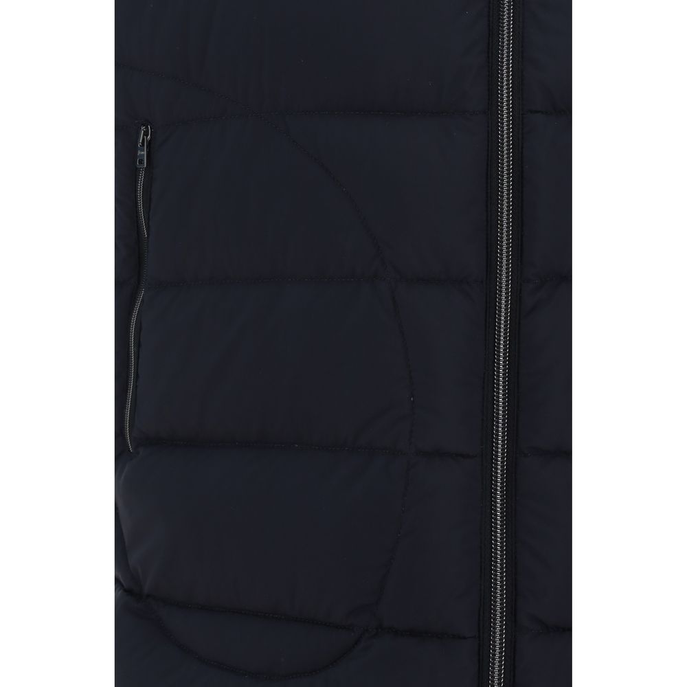 Black Polyamide Sleveless Jacket