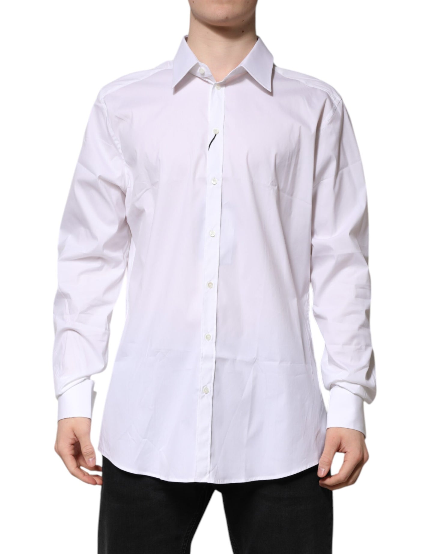 White Cotton GOLD Long Sleeves Formal Shirt