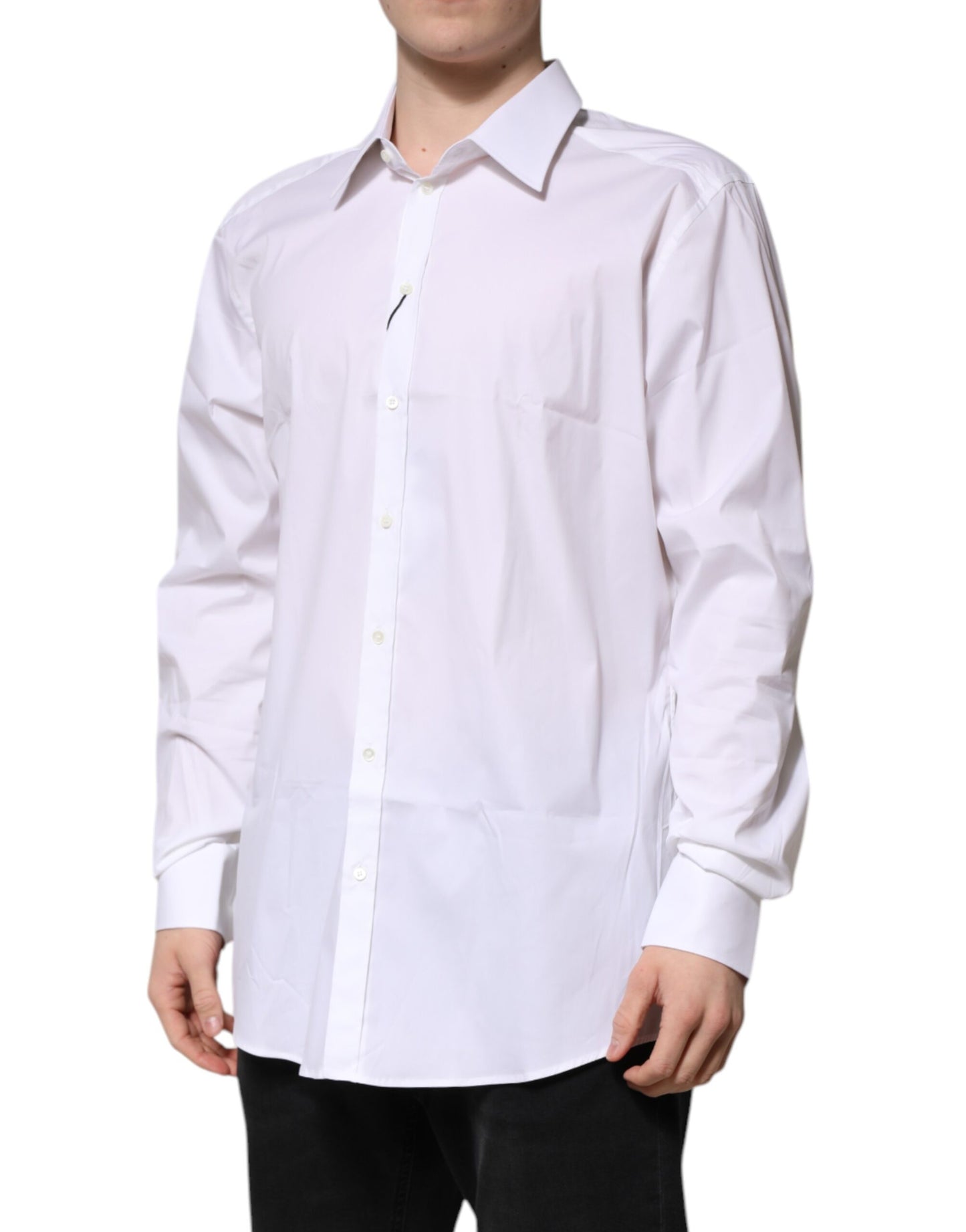 White Cotton GOLD Long Sleeves Formal Shirt