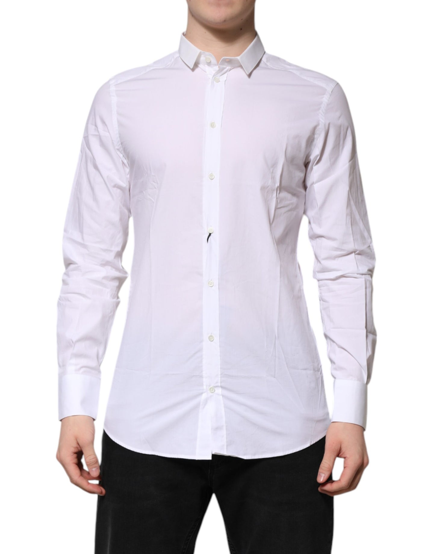 White Cotton GOLD Long Sleeves Formal Shirt