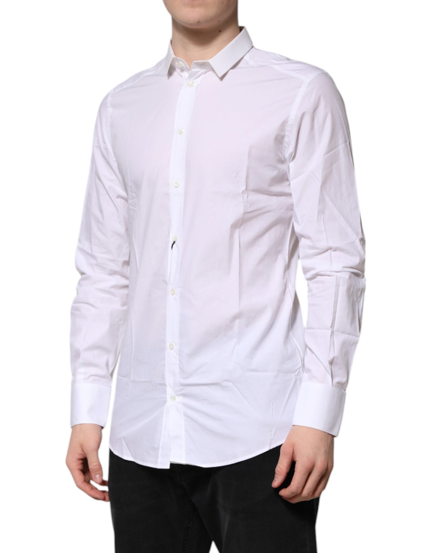 White Cotton GOLD Long Sleeves Formal Shirt