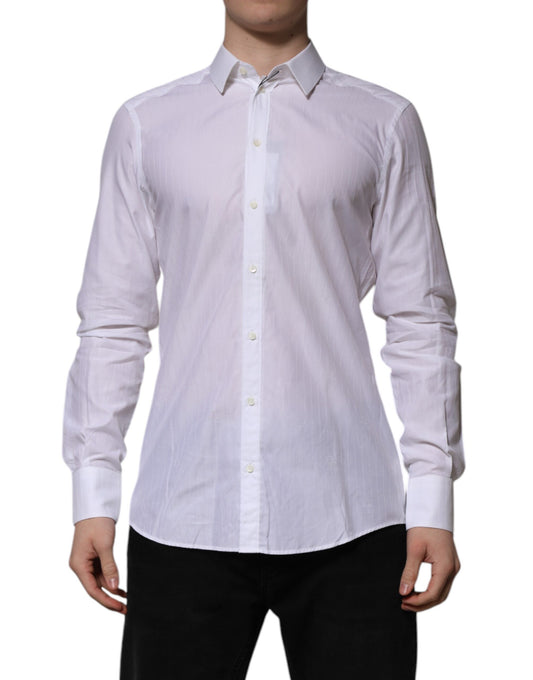 White Cotton MARTINI Long Sleeve Formal Shirt