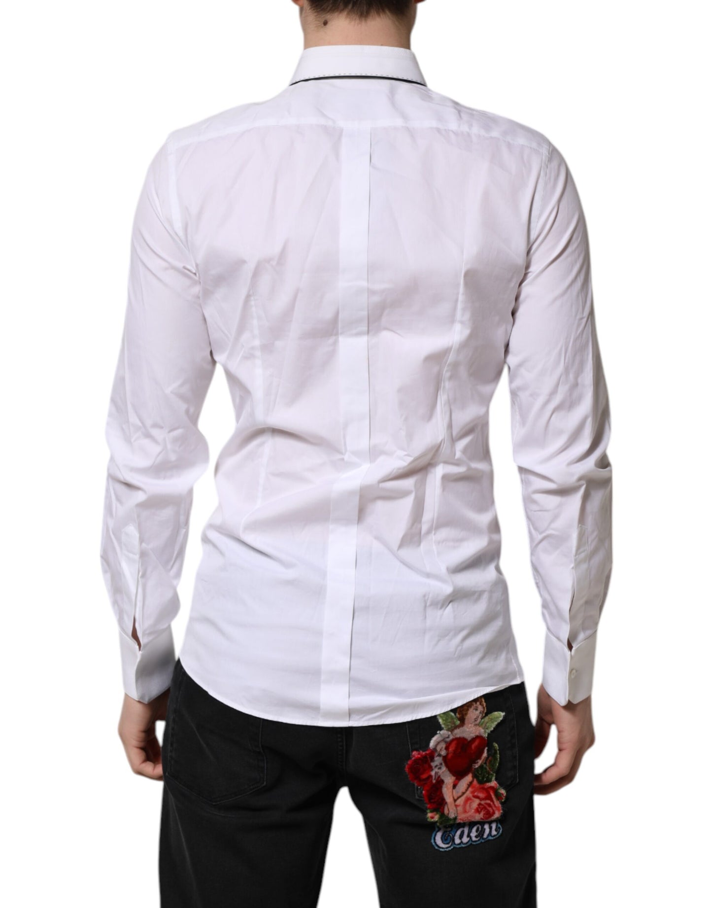 White Cotton GOLD Long Sleeves Formal Shirt