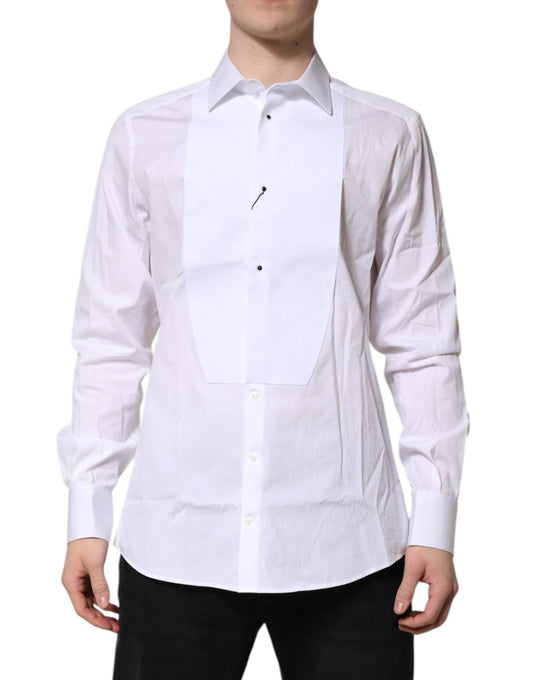 White Silk Bib Poplin GOLD Men Formal Shirt