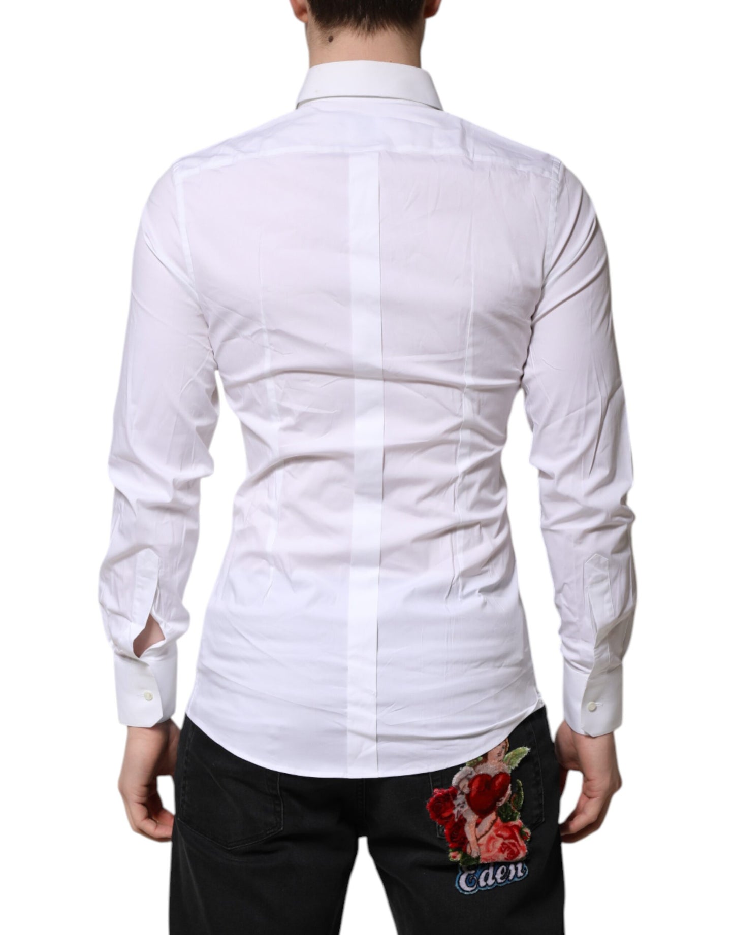 White GOLD Long Sleeves Dress Formal Shirt