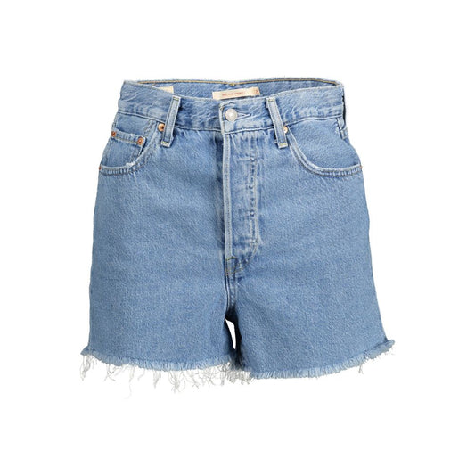Blue Cotton Women Shorts