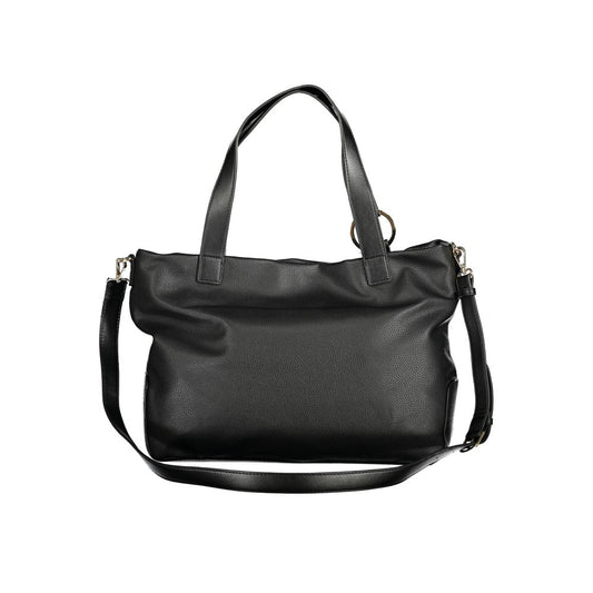 Black Polyethylene Women Handbag