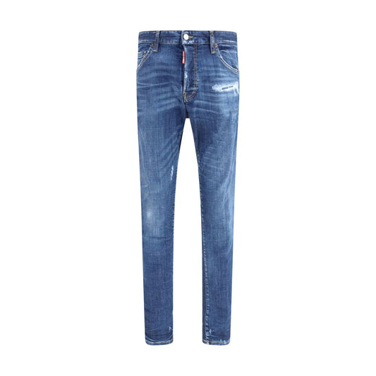Blue Cotton Skinny Jeans