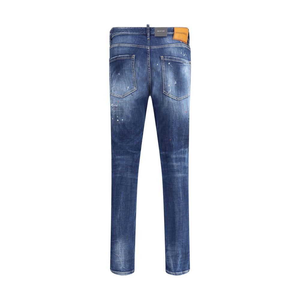 Blue Cotton Slim Fit Jeans