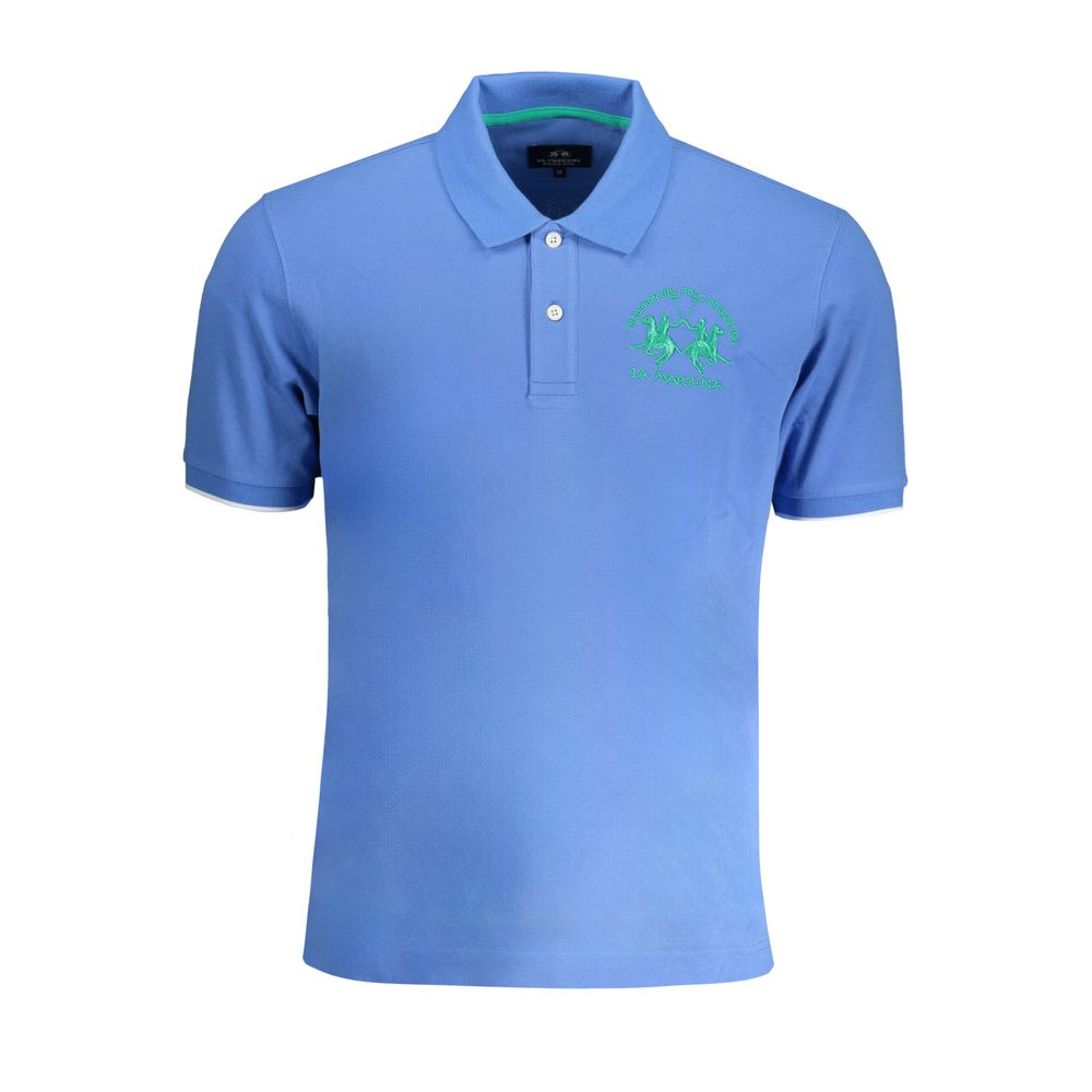 Light Blue Cotton Men Polo Shirt
