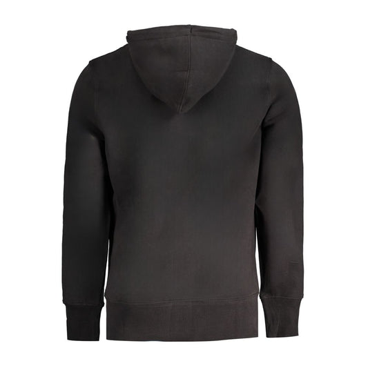 Black Cotton Men Sweater Hoodie