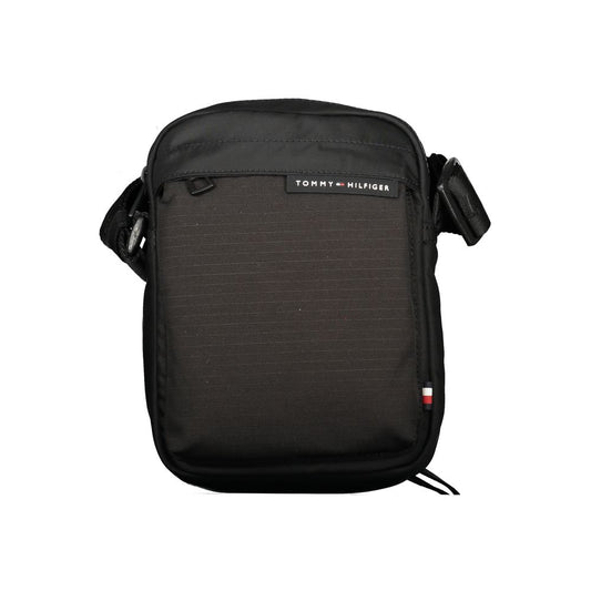 Black Recycled Polyester Men Shoulder Bag