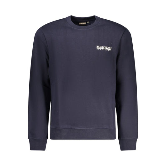 Blue Cotton Men Sweater