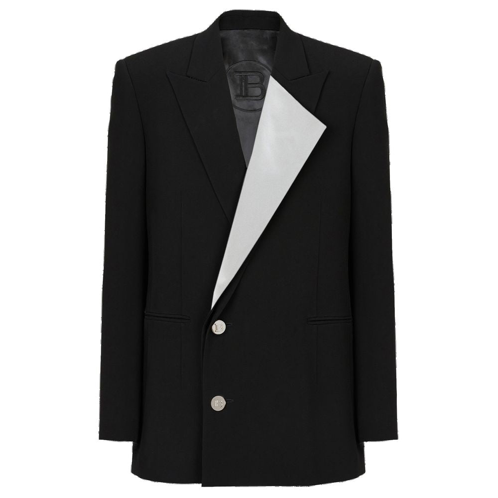 Black Viscose Women Blazer