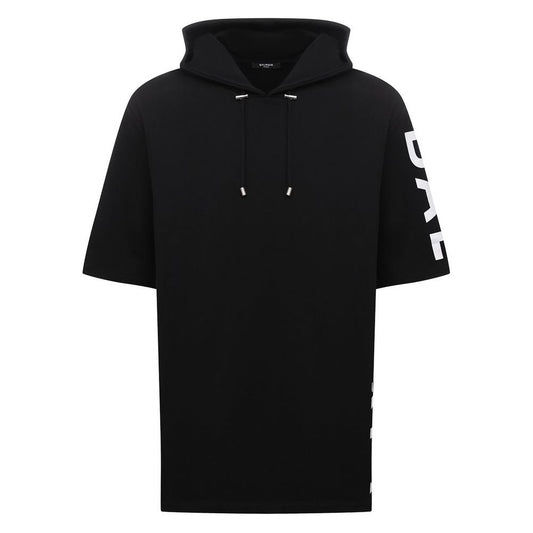 Black Cotton Men Sweatshirt