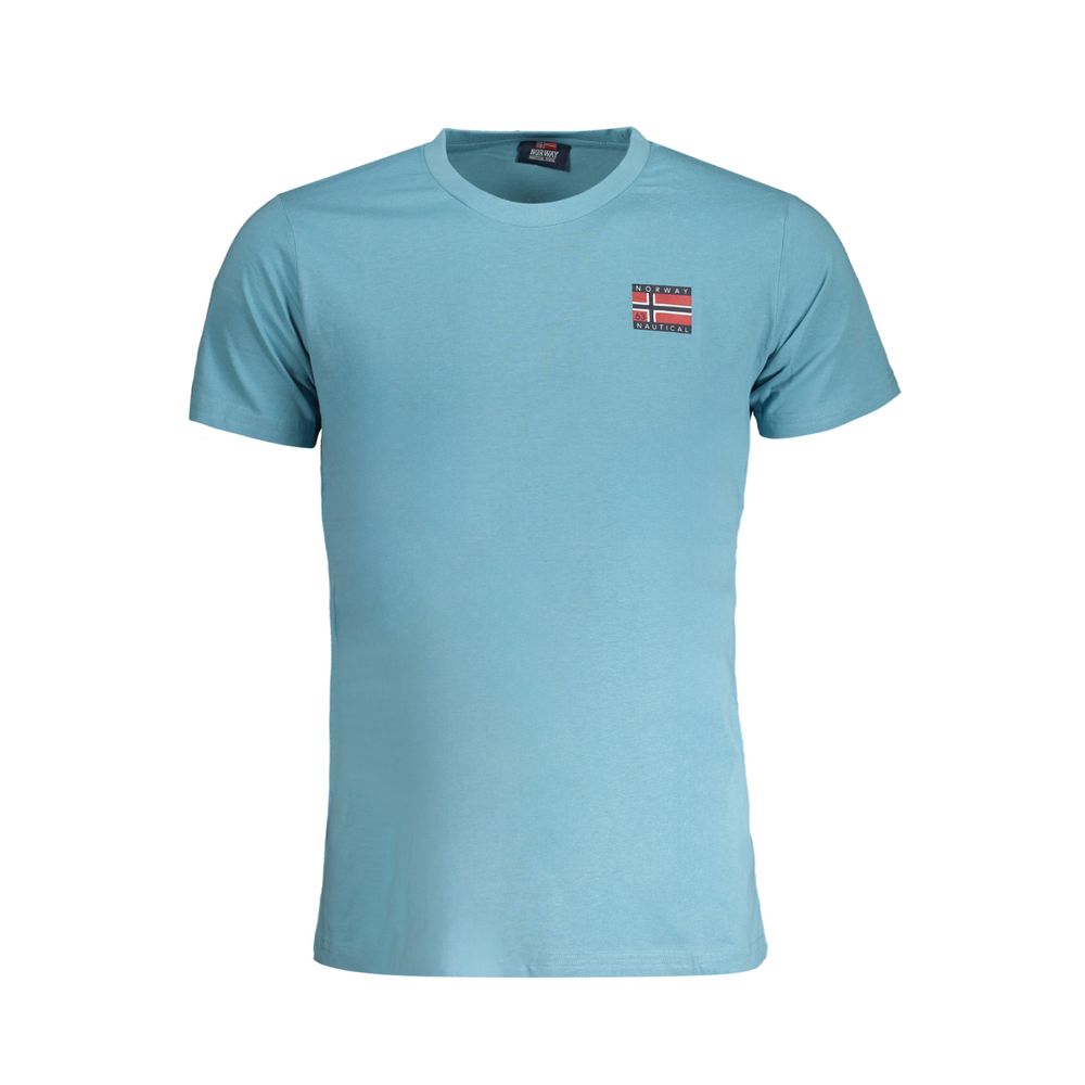 Light Blue Cotton Men T-Shirt