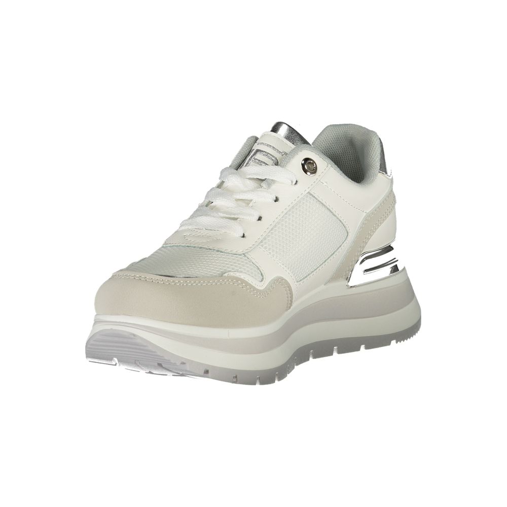 White Polyester Women Sneaker