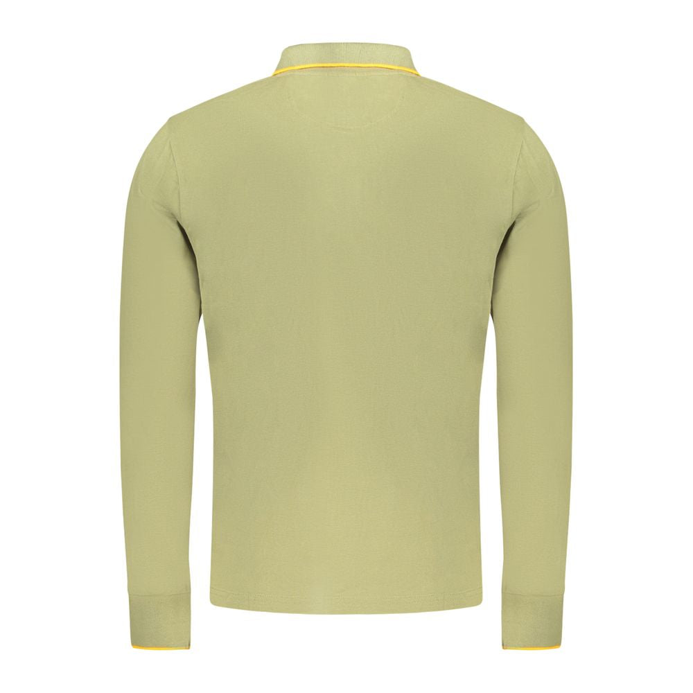 Green Cotton Men Polo Shirt