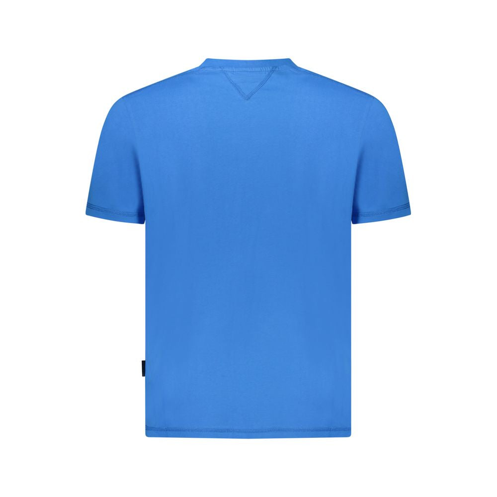 Blue Cotton Men T-Shirt