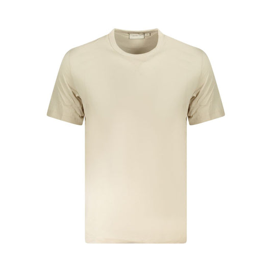 Beige Cotton Men T-Shirt