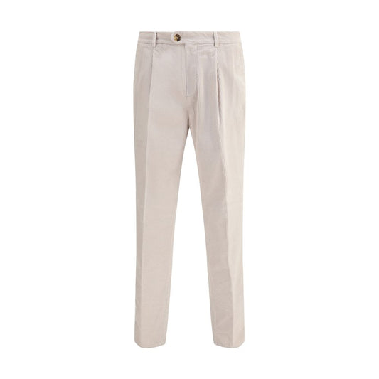 Gray Cotton Casual Pants