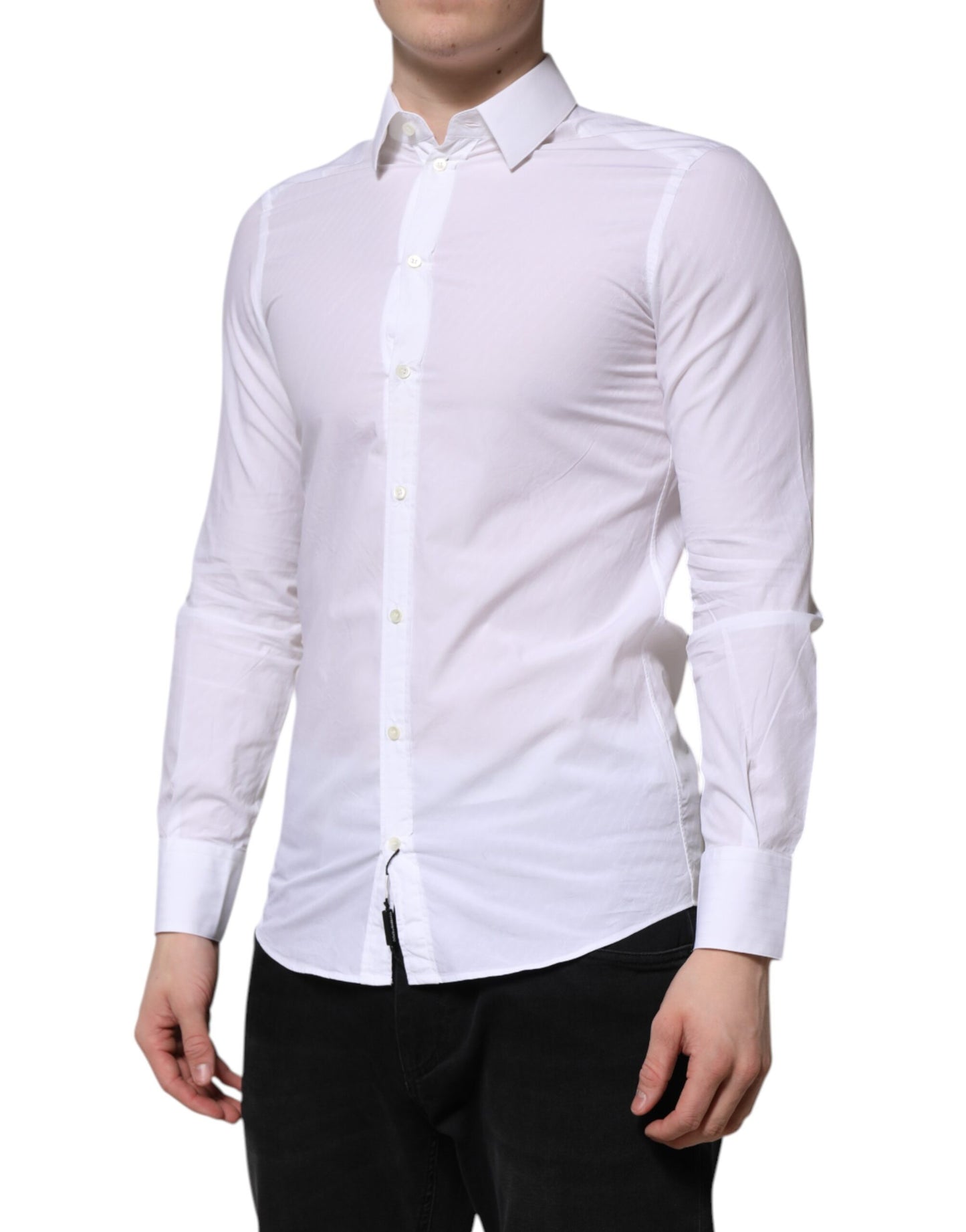 White Cotton MARTINI Long Sleeve Dress Shirt