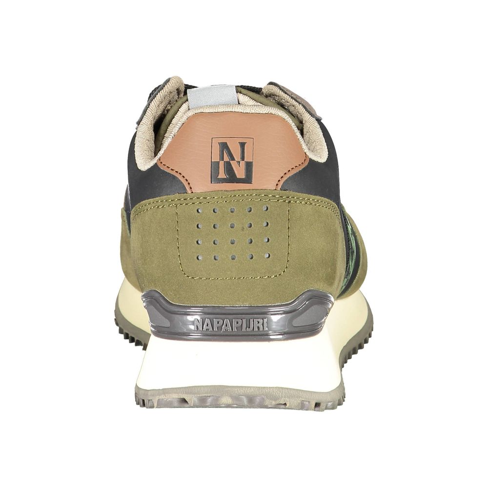 Green Polyester Men Sneaker