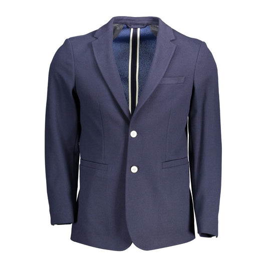 Blue Cotton Men Jacket
