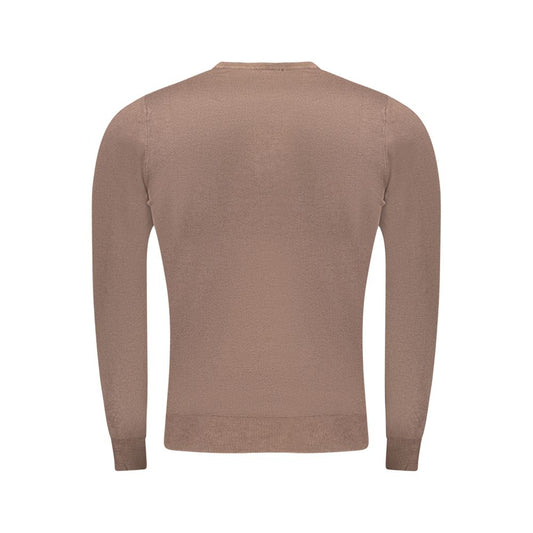 Brown Viscose Men Sweater