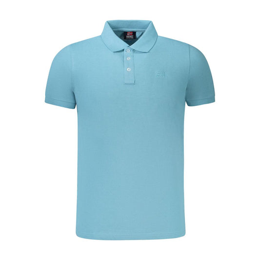 Light Blue Cotton Men Polo Shirt