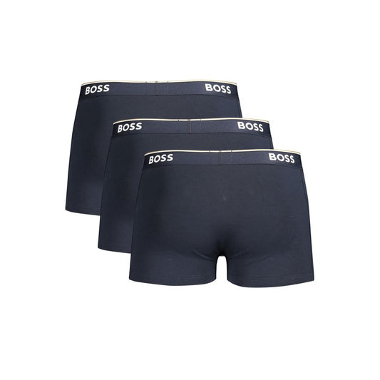 Blue Cotton Men Boxer Underwear