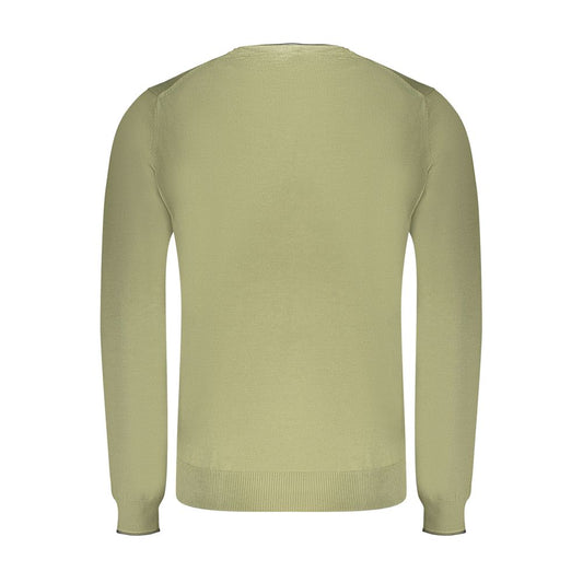 Green Cotton Men Sweater