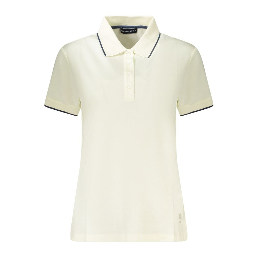 White Cotton Women Polo Shirt