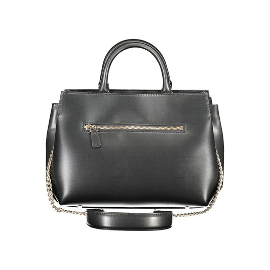Black Polyethylene Women Handbag