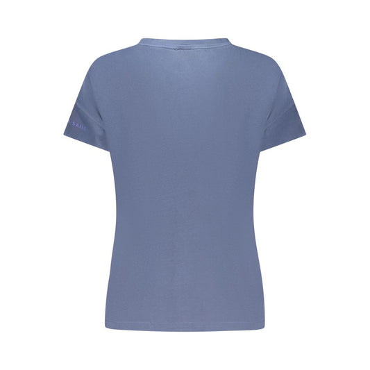 Blue Cotton Women T-Shirt