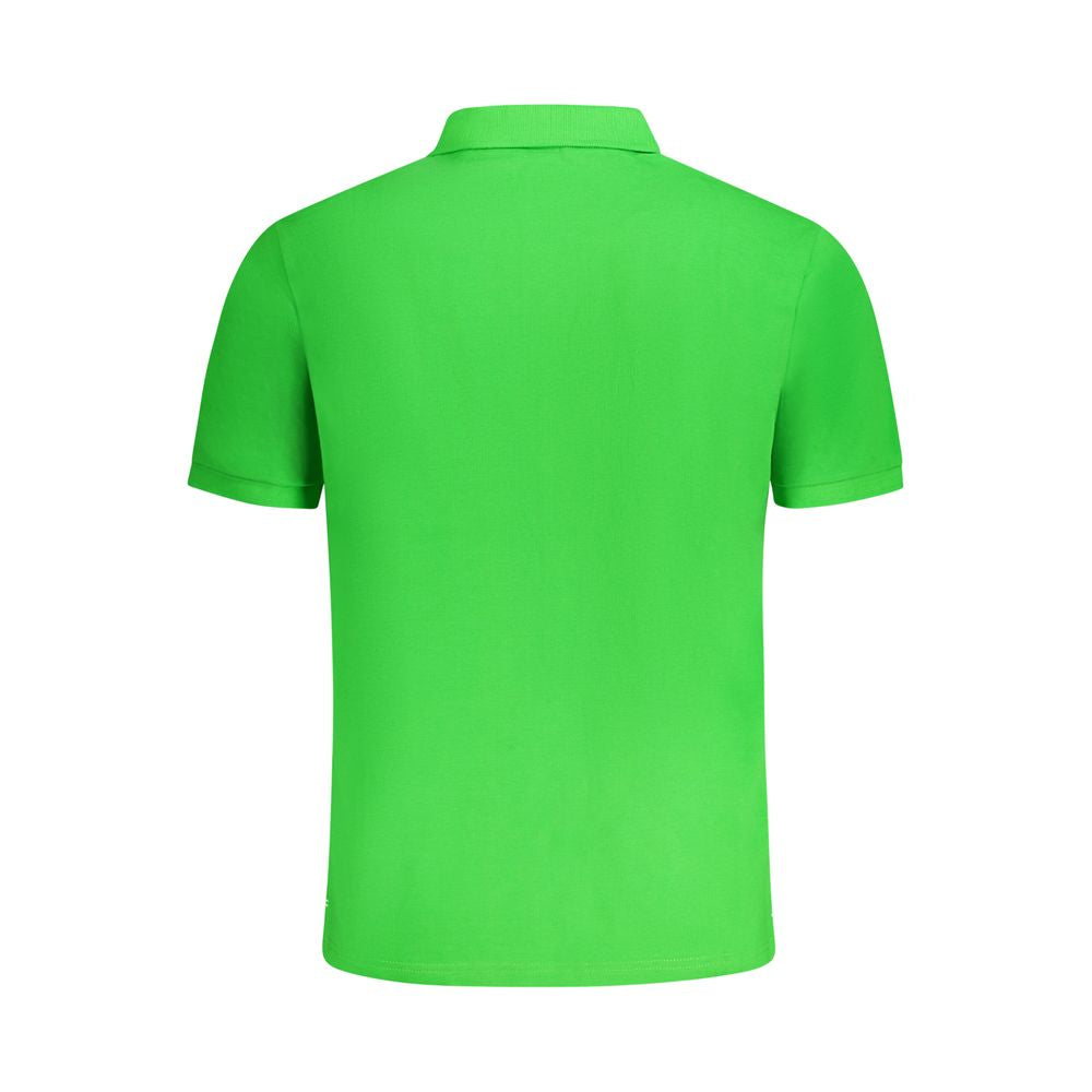 Green Cotton Men Polo Shirt