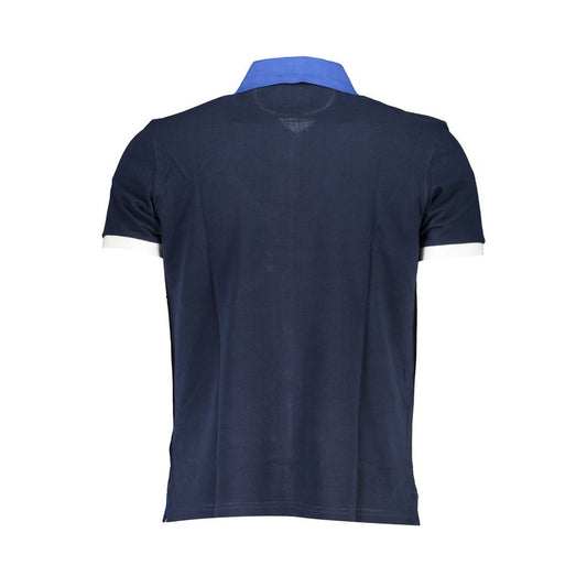 Blue Cotton Mens Polo Shirt