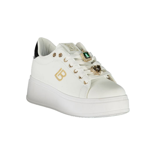 White Synthetic Women Sneaker