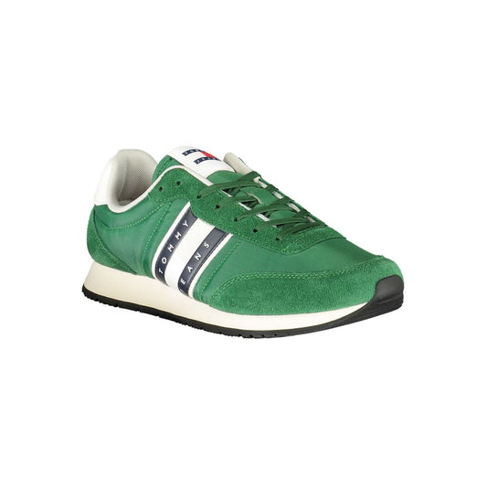 Green Polyester Men Sneaker