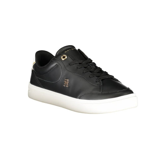 Black Leather Women Sneaker