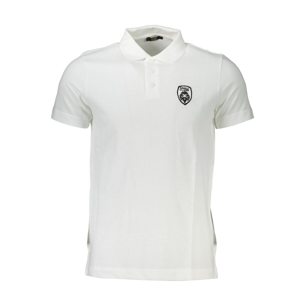White Cotton Men Polo Shirt