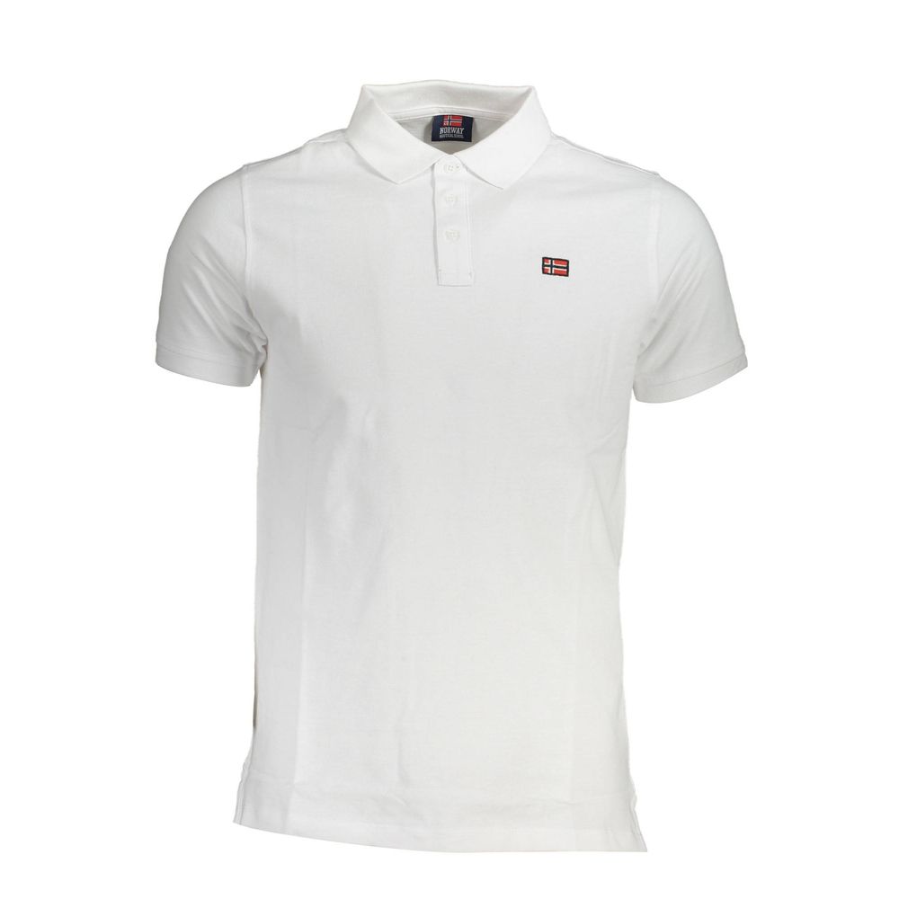 White Cotton Men Polo Shirt