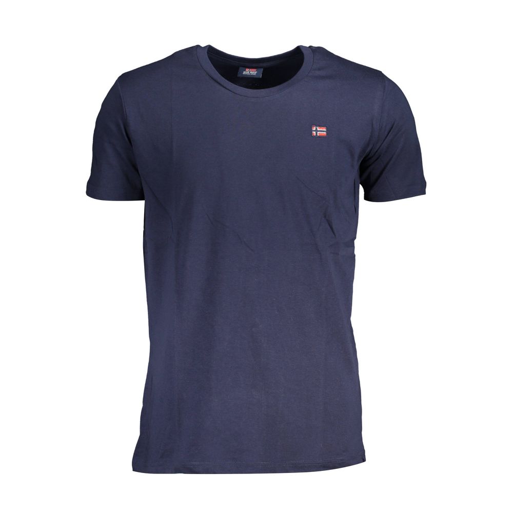 Blue Cotton Men T-Shirt