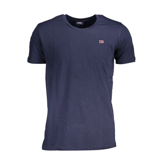 Blue Cotton Men T-Shirt