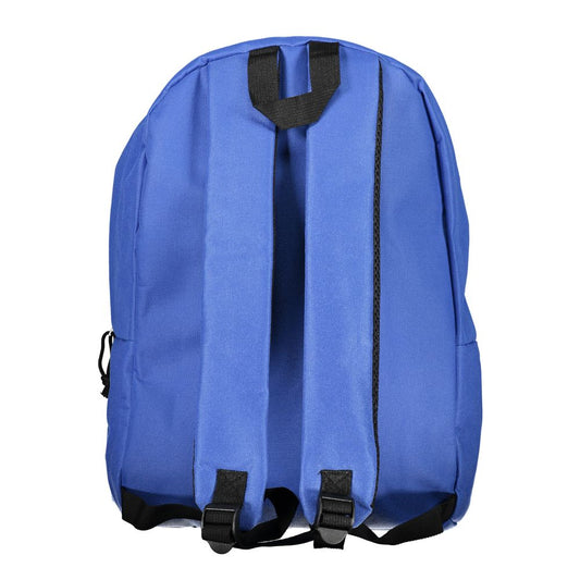 Blue Polyester Men Backpack