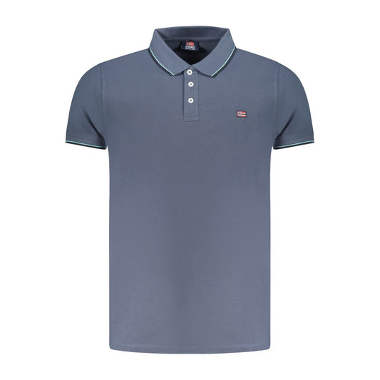 Blue Cotton Polo Shirt