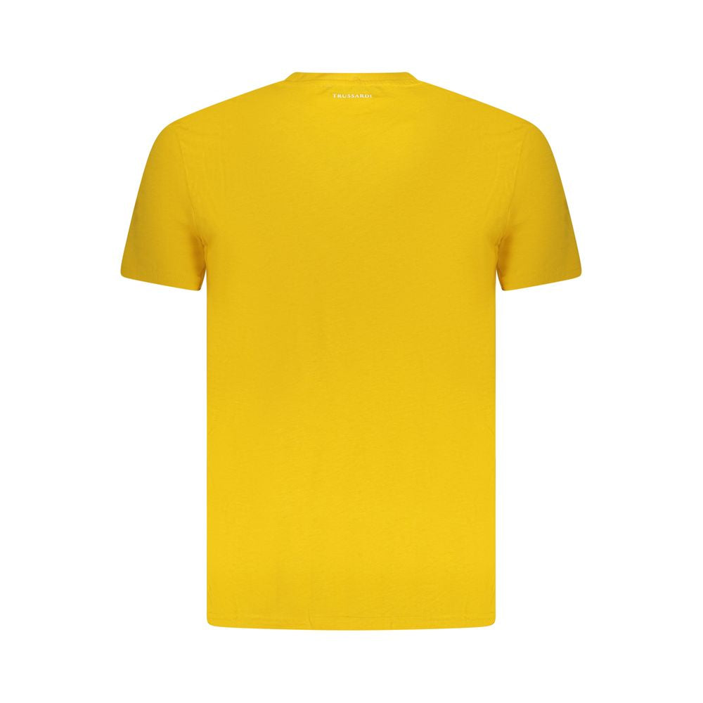 Yellow Cotton Men T-Shirt