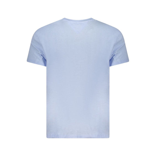 Blue Cotton Men T-Shirt